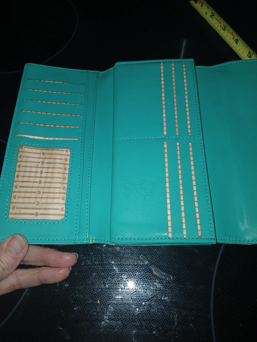 Disney Aqua Blue Wallet with Gold Mickey Accent